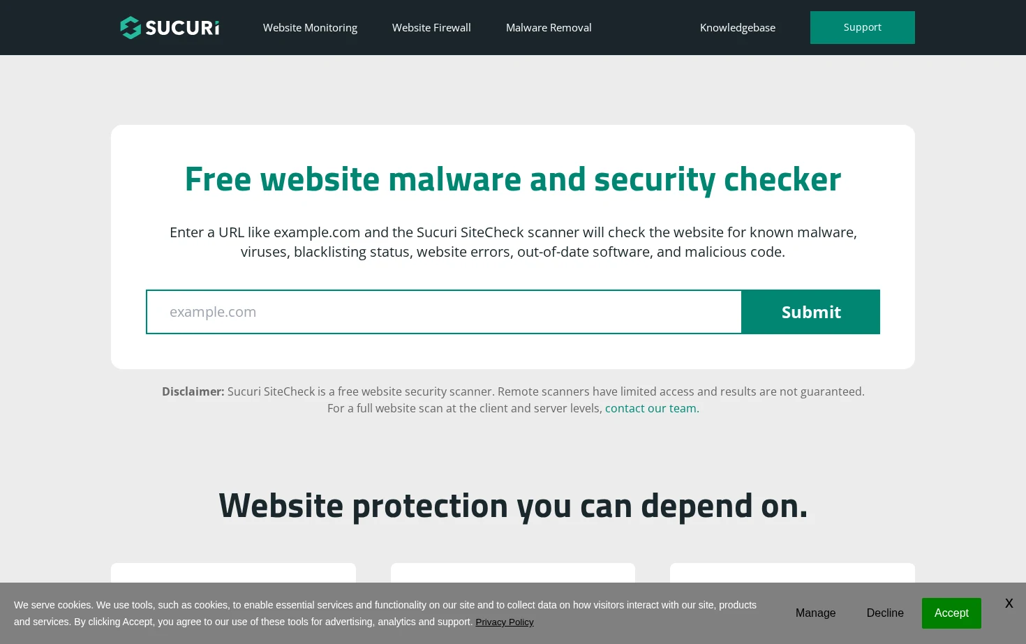 Sucuri Security 页面快照